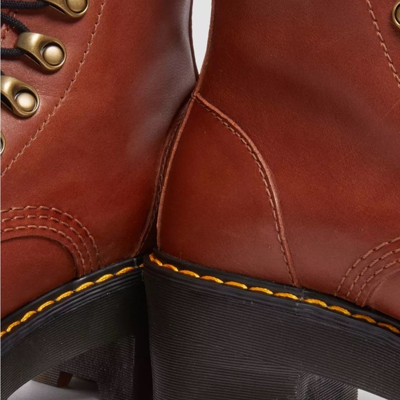 New Dr Martens Leona Farrier Leather Heeled Boots - 8 - Picture 5 of 8